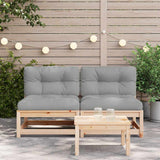 Garden Sofas Armless with Cushions 2 pcs Solid Wood Pine 838085