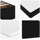 ZNTS Ottoman Bed with Mattresses Black 140x190cm Velvet 3313471