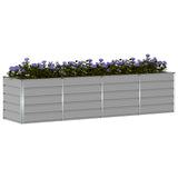 Planter Light Grey 320 x 80 x 75 cm Steel 42018145