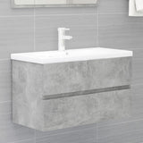 Sink Cabinet with Built-in Basin Concrete Grey Engineered Wood 3071553