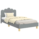Children's Bed Frame with Headboard Light Grey 90 x 200 cm 42011059