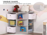 Kids Bookcase, 3 Tier Toy Organiser Storage Unit BookShelf with 3 Non-woven Fabric Drawers, Anti-tip T3398P379057