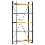 ZNTS 5-Tier Bookcase 90x30x180 cm Solid Mango Wood 286581