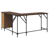 Desk Brown Oak 141x141x75 cm Engineered Wood 837601