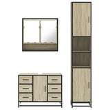3 Piece Bathroom Furniture Set Sonoma Oak Engineered Wood 3301111