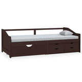 3-Seater Day Bed without Mattress Dark Brown Solid Pinewood 90x200cm 322172
