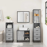 4 Piece Bathroom Furniture Set Grey Sonoma Engineered Wood 3301268