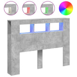 LED Headboard Concrete Grey 140x18.5x103.5 cm Engineered Wood 837347