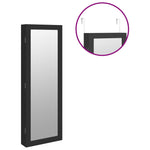 Mirror Jewellery Cabinet with LED Lights Wall Mounted Black 353236