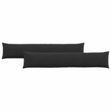 Sofa Pillows 2 pcs Black 200 x 40 cm Corduroy Fabric 42013891