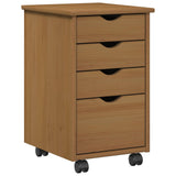 Desk Cabinet Set 2 pcs Honey Brown Solid Pine Wood 3438765
