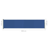 Patio Retractable Side Awning 140x600 cm Blue 317954