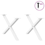 Coffee Table Legs X-Shaped 2 pcs White 70x cm Steel 4012905