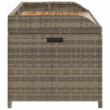Storage Bench Grey 100x50x52 cm Poly Rattan and Acacia Wood 365950