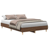 Bed Frame No Mattress Brown Oak 120x200 cm Engineered Wood 861036