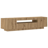 TV Cabinet with LED Lights Artisan Oak 160x35x40 cm Engineered Wood 856360