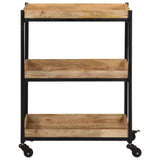 Kitchen Trolley 60x40x80 cm Solid Rough Wood Mango 374063