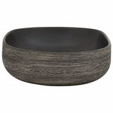 Countertop Basin Grey and Black Oval 59x40x14 cm Ceramic 155109