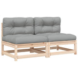 Garden Sofas Armless with Cushions 2 pcs Solid Wood Pine 838085