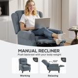 Recliner Armchair with Extended Leg Rest - Grey T3398P424906