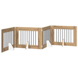 Dog Gate with Stands 4 pcs Artisan Oak 80 x 60 cm 892138