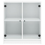Side Cabinet with Glass Doors White 68x37x75.5 cm 836420