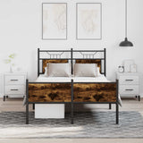 Bed Frame without Mattress Smoked Oak 120x190 cm Small Double Engineered Wood 4106923