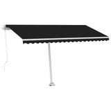 ZNTS Manual Retractable Awning with LED 450x350 cm Anthracite 3069644