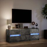 TV Cabinet with LED Concrete Grey 140x34x50 cm Engineered Wood 3307922
