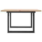ZNTS Coffee Table O-Frame 70x70x40 cm Solid Wood Pine and Steel 3282661