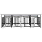 Outdoor Dog Kennel with Roof Steel 7.51 m 3124591