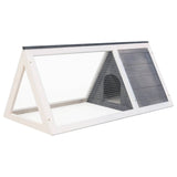 ZNTS Animal Rabbit Cage Grey Wood 170852
