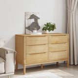 Chest of Drawers FLORO Wax Brown Solid Wood Pine 374011