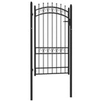 ZNTS Fence Gate with Spikes Steel 100x175 cm Black 146381