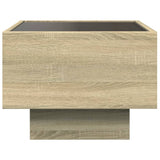 ZNTS Bedside Table with Infinity LED Sonoma Oak 40x40x30 cm 3284065