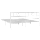 Metal Bed Frame without Mattress with Headboard White 200x200cm 355519