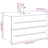 Bathroom Sink Cabinet with Built-in Basin White 3278776