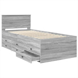 Daybed Manual Grey Sonoma and Black 90 x 200 cm Engineered Wood 3408534