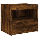 Bedside Cabinets with LED Lights 2 pcs Smoked Oak 50x40x45 cm 836772