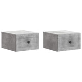 Wall-Mounted Bedside Cabinet with Drawer 2 pcs Concrete Grey 897922