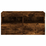 TV Wall Cabinet with LED Lights Smoked Oak 80x30x40 cm 837205