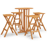 5 Piece Folding Bar Set Solid Wood Teak 3100778