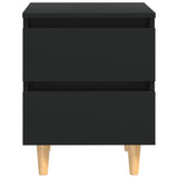 ZNTS Bed Cabinets with Solid Pinewood Legs 2 pcs Black 40x35x50 cm 805854