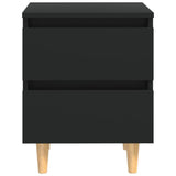 805854 Bed Cabinets with Solid Pinewood Legs 2 pcs Black 40x35x50 cm