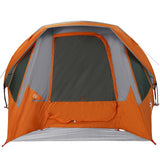 Camping Tent Cabin 4-Person Grey and Orange Waterproof 4100666