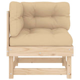 Corner Sofa with Cushions Solid Wood Pine 825422