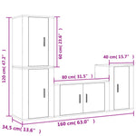 4 Piece TV Cabinet Set Grey Sonoma Engineered Wood 3188612