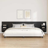 Headboard with Cabinet 3 pcs Black Oak Engineered Wood 3416279