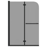Shower Enclosure Black 120 x 140 cm ESG Glass and Aluminium 42018545