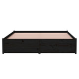 Bed Frame without Mattress Black Solid Wood 140x190 cm 814933
